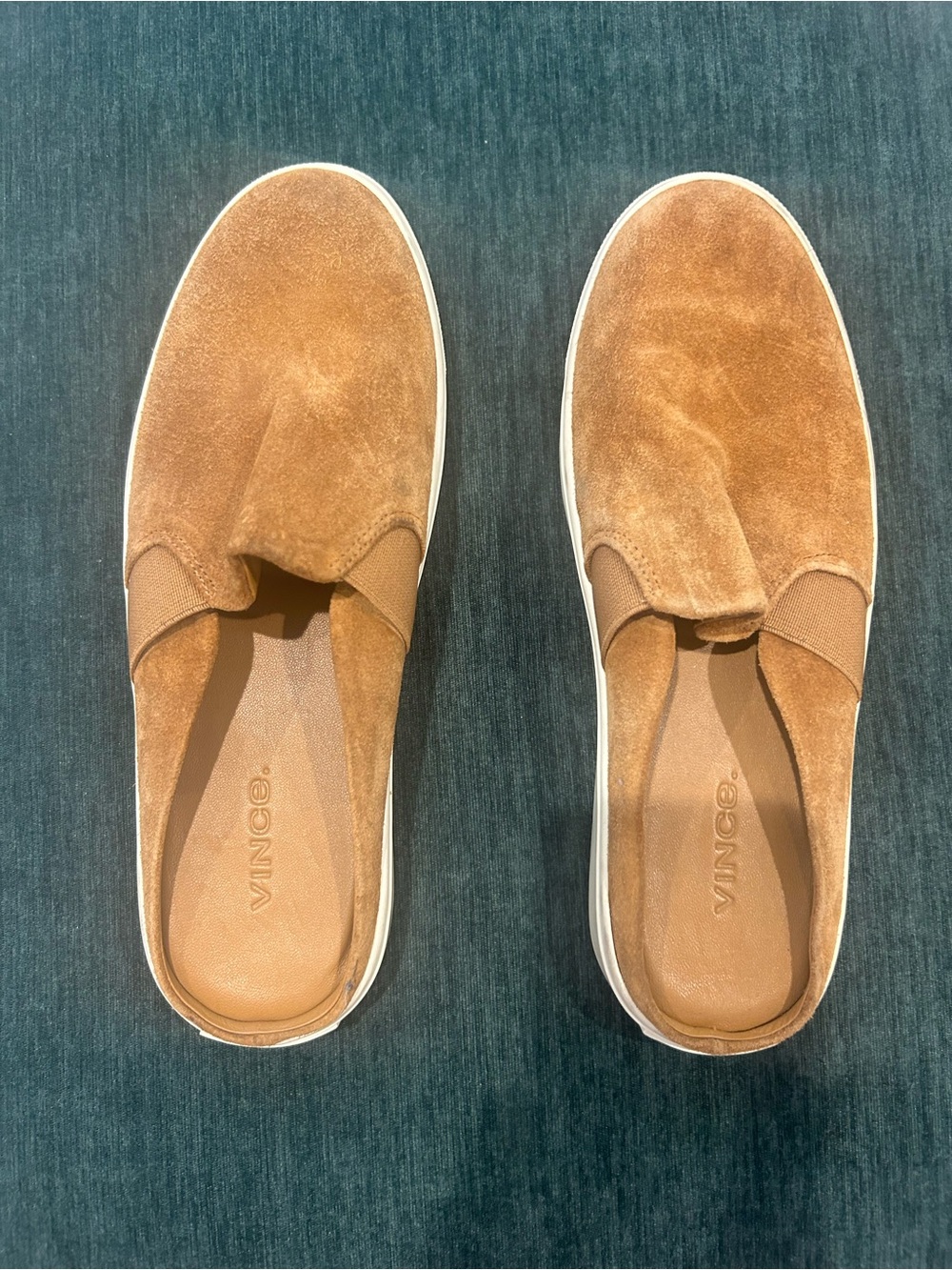 Vince Slip-On Suede Sneakers in Tan